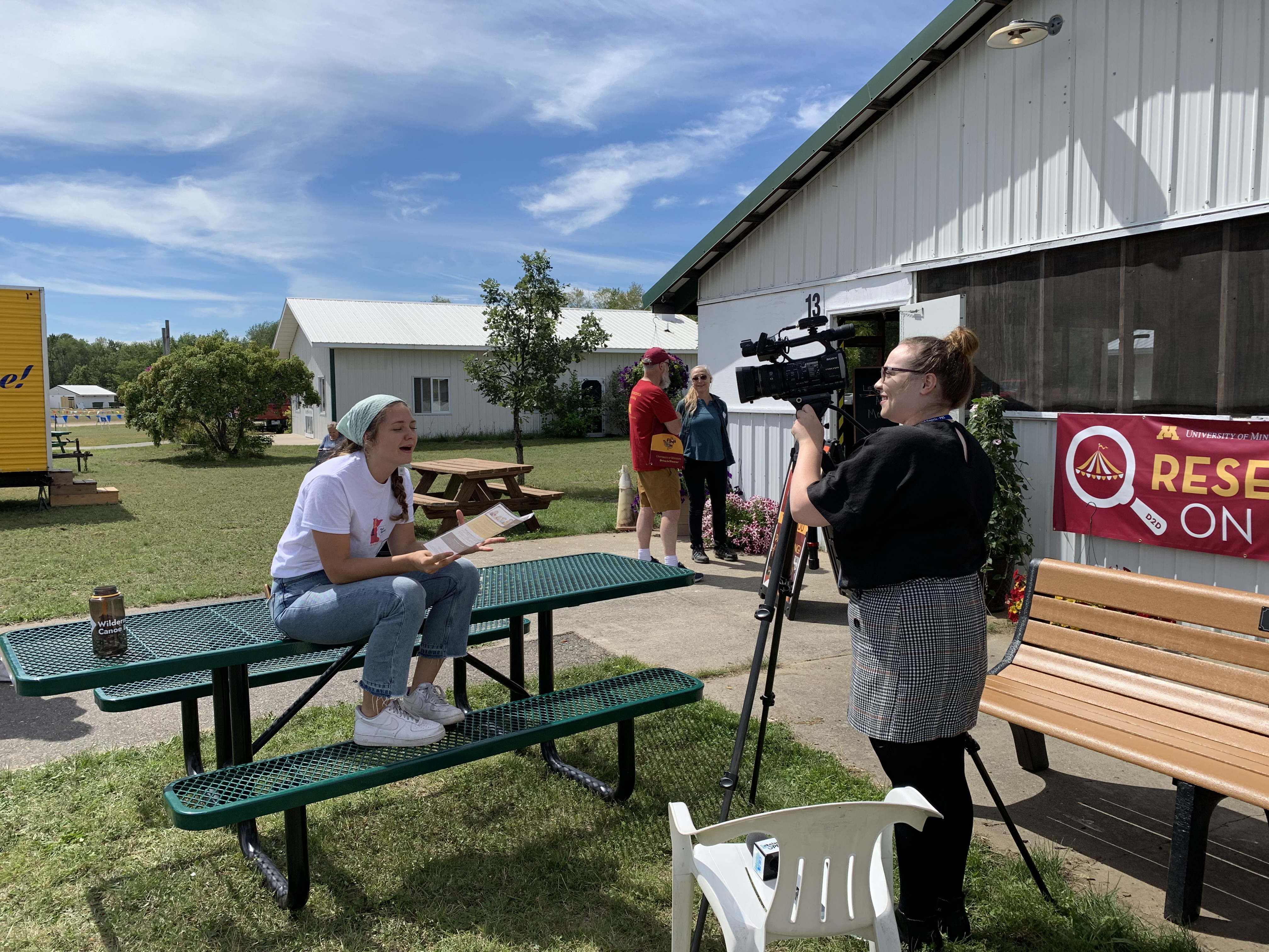 Olivia Toles being interviewed by the local news in Beltrami County